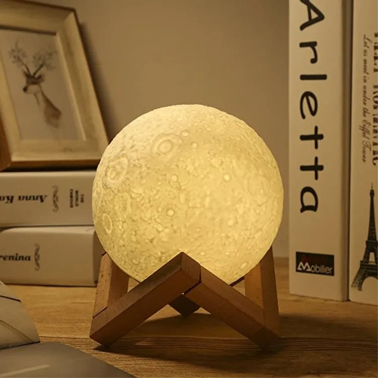 Hot Sale Led 3D Living Room Decoration Lighting Moon Small Night Light Lamp Home Decor USB Charging Print Baby Light PVC