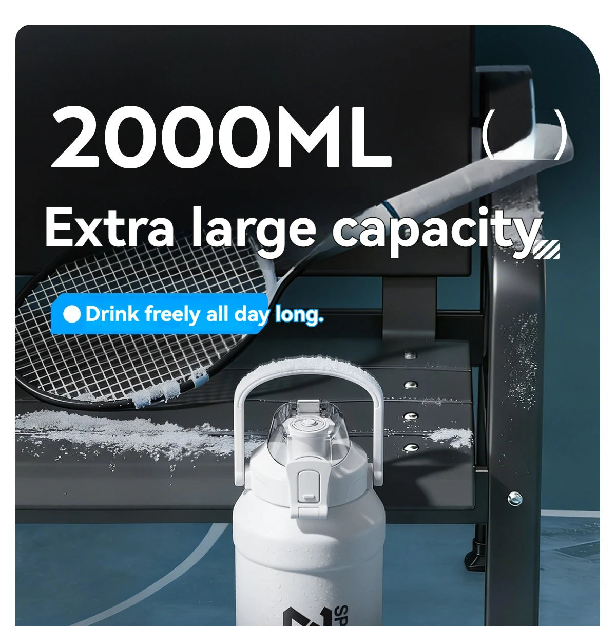 Large Capacity Tumble Thermos Water Bottle 316 Stainless Steel With Straw Handle Cup Flask  Vacuum Insulated Tumbler