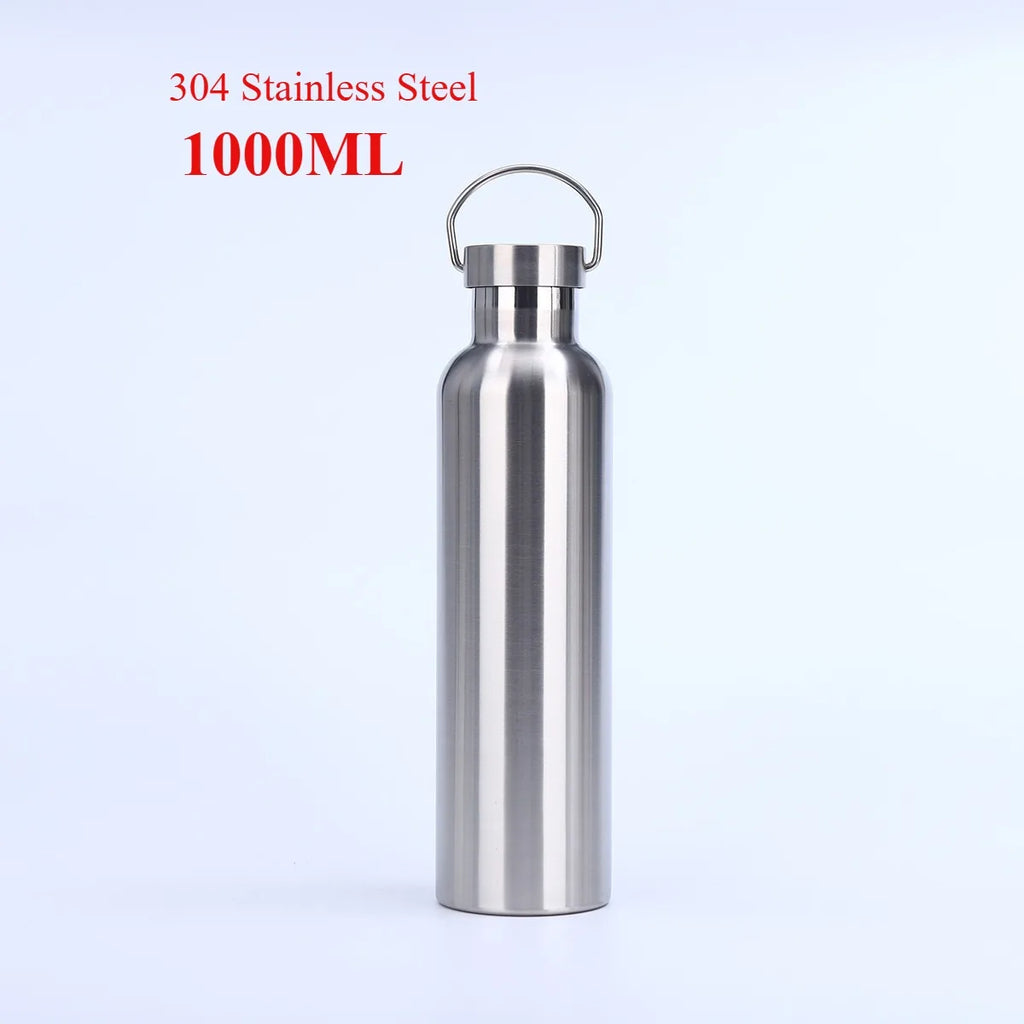 Stainless Steel Water Bottle 1 Liter Free Shipping Items, Drink Bottle for Sport Travel Cups,  500 750 1000ml Water Bottles