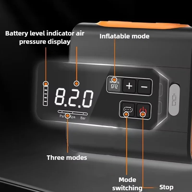 Electric Wireless Portable Rechargeable Inflator Pump SUP Inflator Pump Suitable for Charging Inflatable Tents Kayaks