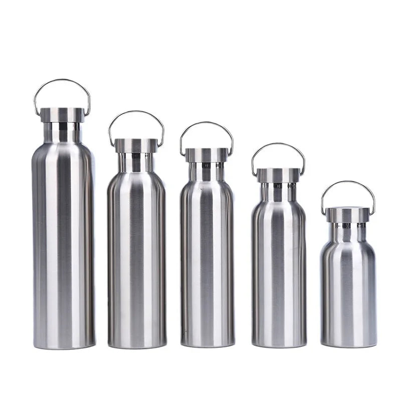Stainless Steel Water Bottle 1 Liter Free Shipping Items, Drink Bottle for Sport Travel Cups,  500 750 1000ml Water Bottles