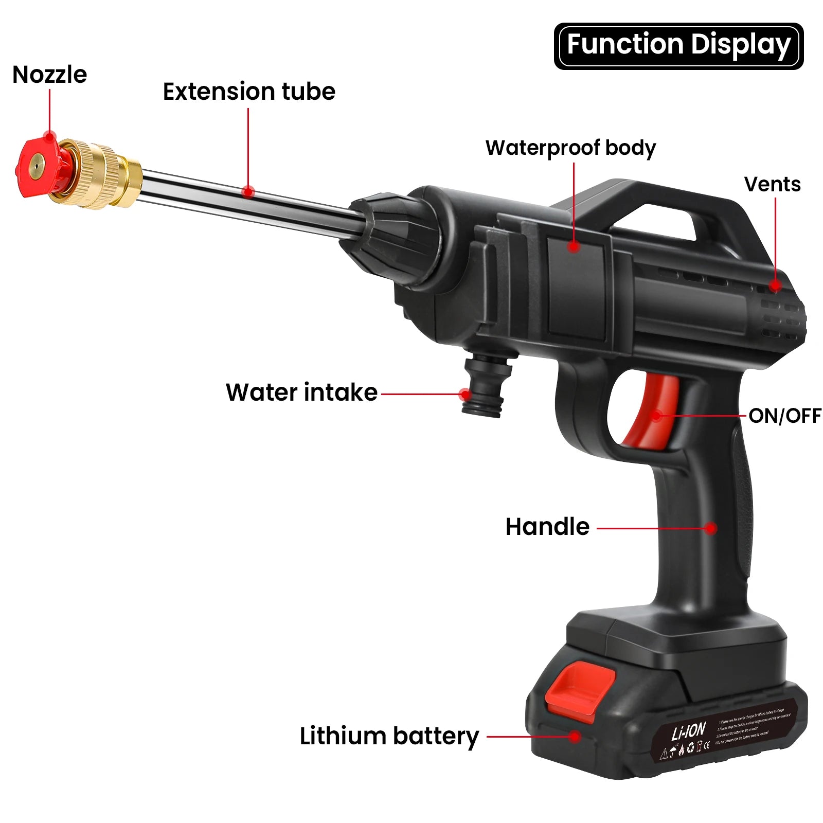 50Bar Cordless High Pressure Cleaner Washer Spray Water Gun Car Wash Pressure Water Cleaning Machine for Makita 21V Battery