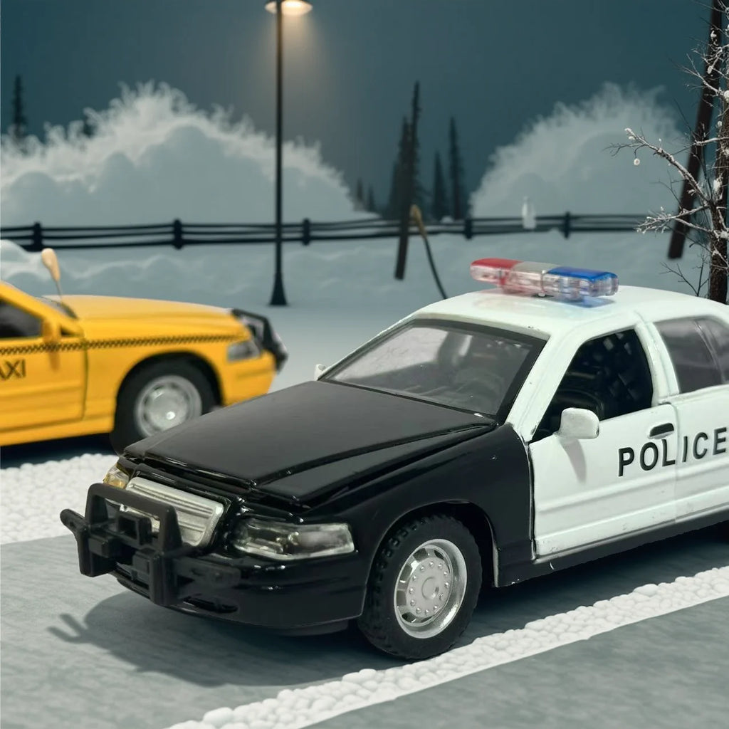 Toy Alloy Model Car - Police Car And Taxi - Collectible Vehicle Models for Kids And Collectors