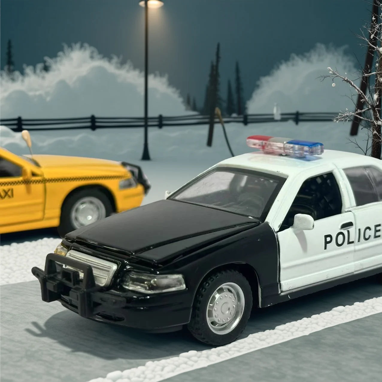 Toy Alloy Model Car - Police Car And Taxi - Collectible Vehicle Models for Kids And Collectors