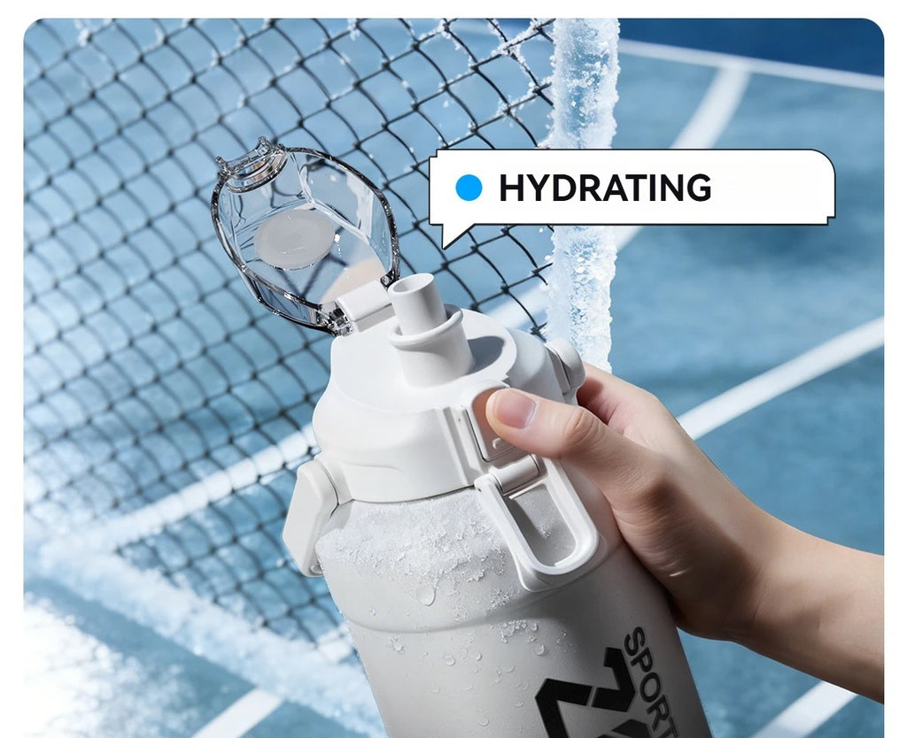 Large Capacity Tumble Thermos Water Bottle 316 Stainless Steel With Straw Handle Cup Flask  Vacuum Insulated Tumbler