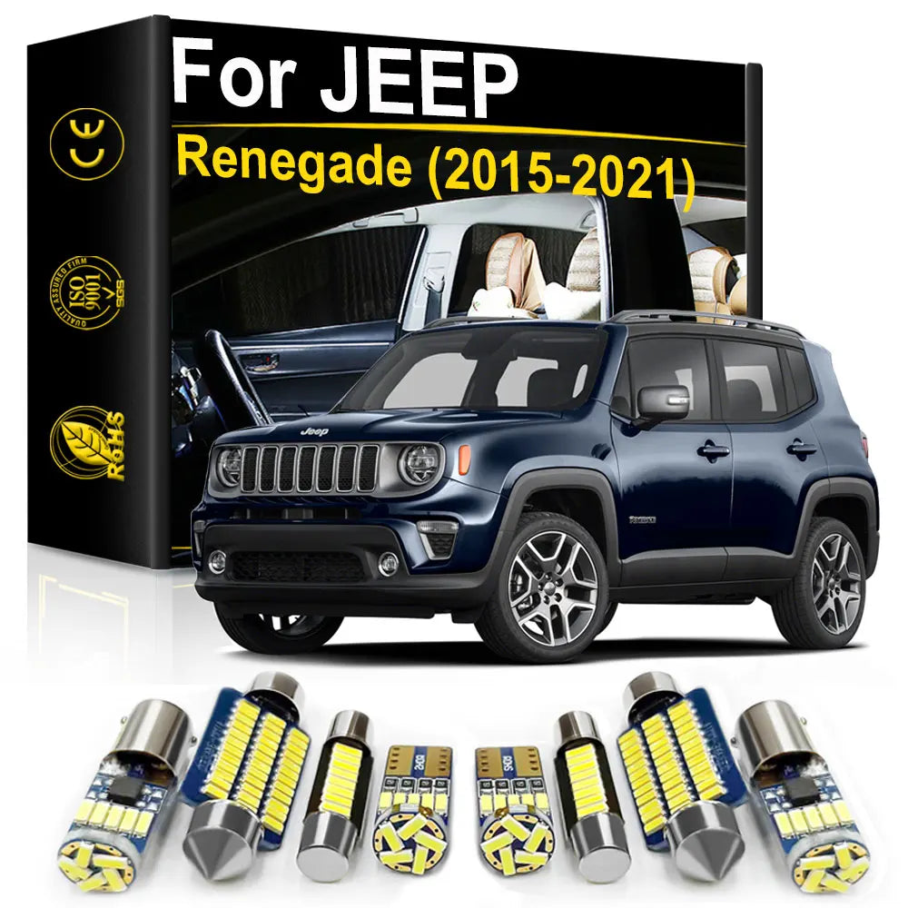 For Jeep Renegade 200 800 1000 2015 2016 2017 2018 2019 2020 2021 Canbus Interior Lighting LED Car Accessories LEDs Lamp Kit