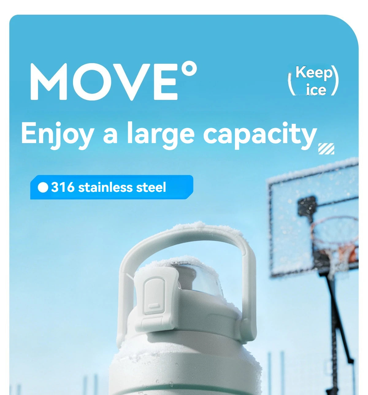 Large Capacity Tumble Thermos Water Bottle 316 Stainless Steel With Straw Handle Cup Flask  Vacuum Insulated Tumbler