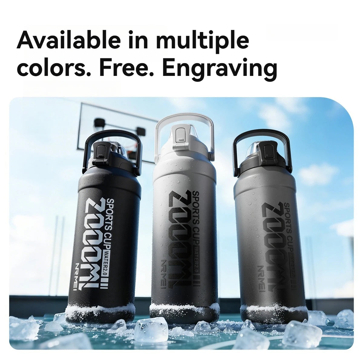 Large Capacity Tumble Thermos Water Bottle 316 Stainless Steel With Straw Handle Cup Flask  Vacuum Insulated Tumbler