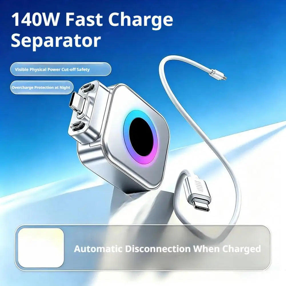 140W Fast Charging Full Charged Separator Auto Disconnect Protector Auto Cut Off Overcharge Protection Safety Charger For Phone