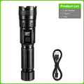 White Laser Handhold Flashlight Tactical Rechargeable LED Flashlight 18650 Battery Power Bank Zoom Torch Outdoor Camping Lantern