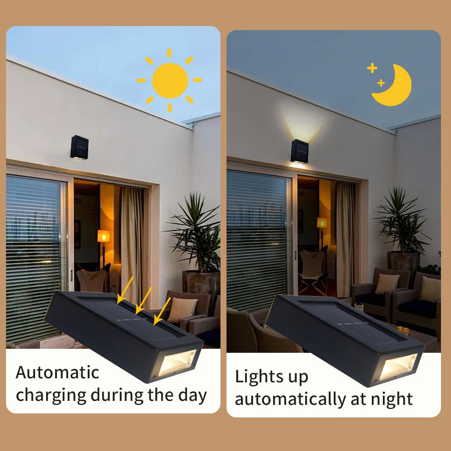 Solar Light Outdoor Up and Down Wall Washer Light Waterproof Solar Lamp for Garden Street Landscape Balcony Yard Porch Decor