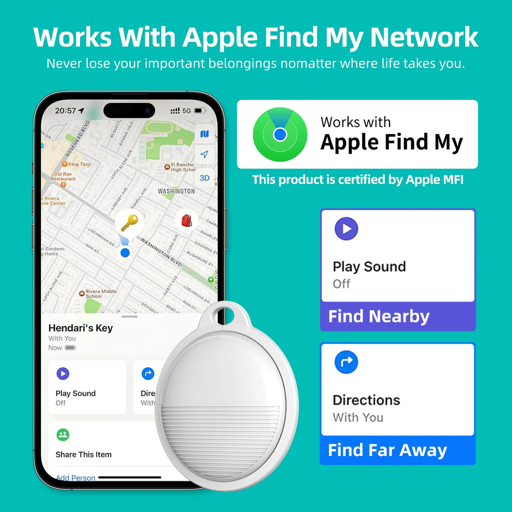 GPS Tracker For IOS Smart Bluetooth-compatible Mini GPS Locator Wallet Key Finder Anti Lost Device Work with Find My APP