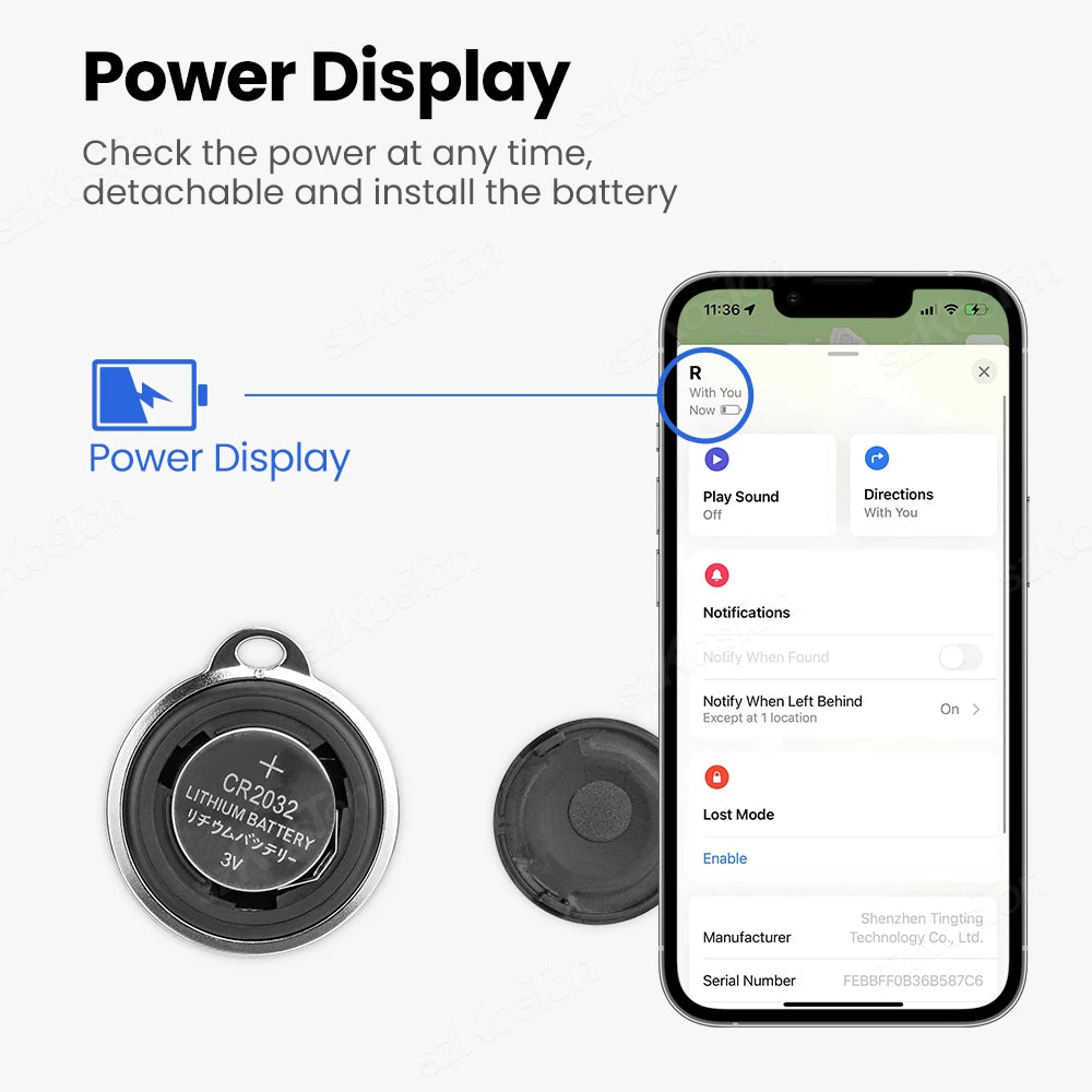 GPS Tracker For IOS Smart Bluetooth-compatible Mini GPS Locator Wallet Key Finder Anti Lost Device Work with Find My APP