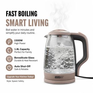 GearUP Electric Glass Kettle 1.8L 1500W Price in Bangladesh